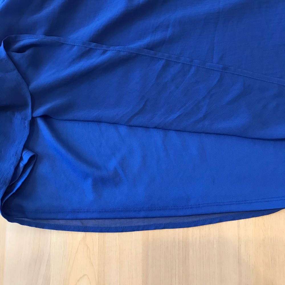 Blue Chiffon Ruffled Sleeveless Cinch Waist Dress - Picture 10 of 10